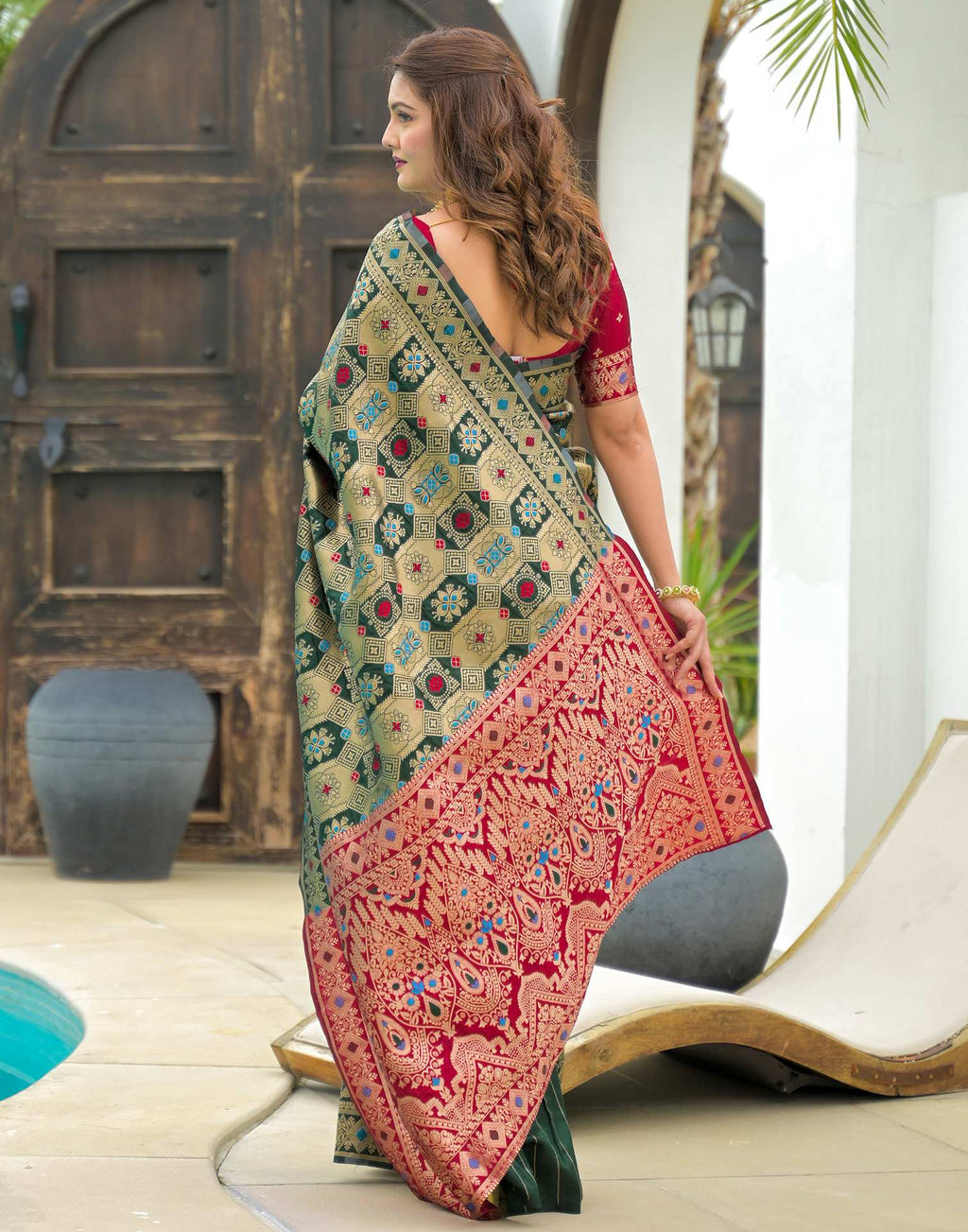 Green Charmi Banarasi Silk Woven Saree