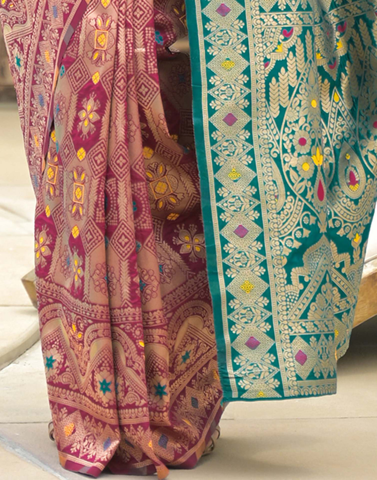 Pink Charmi Banarasi Silk Woven Saree