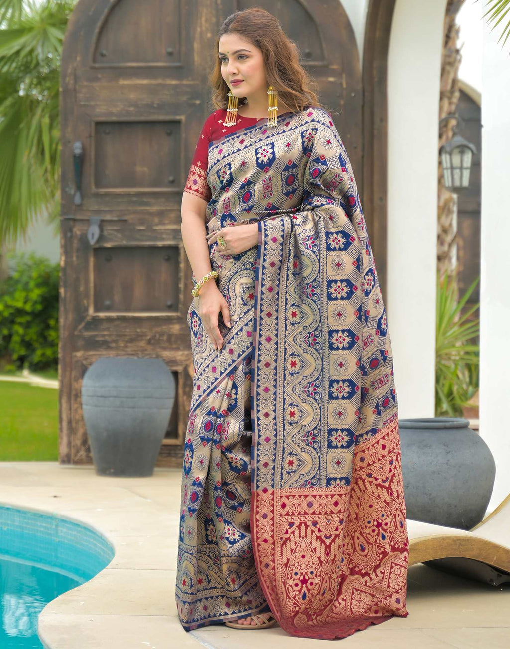 Blue Charmi Banarasi Silk Woven Saree