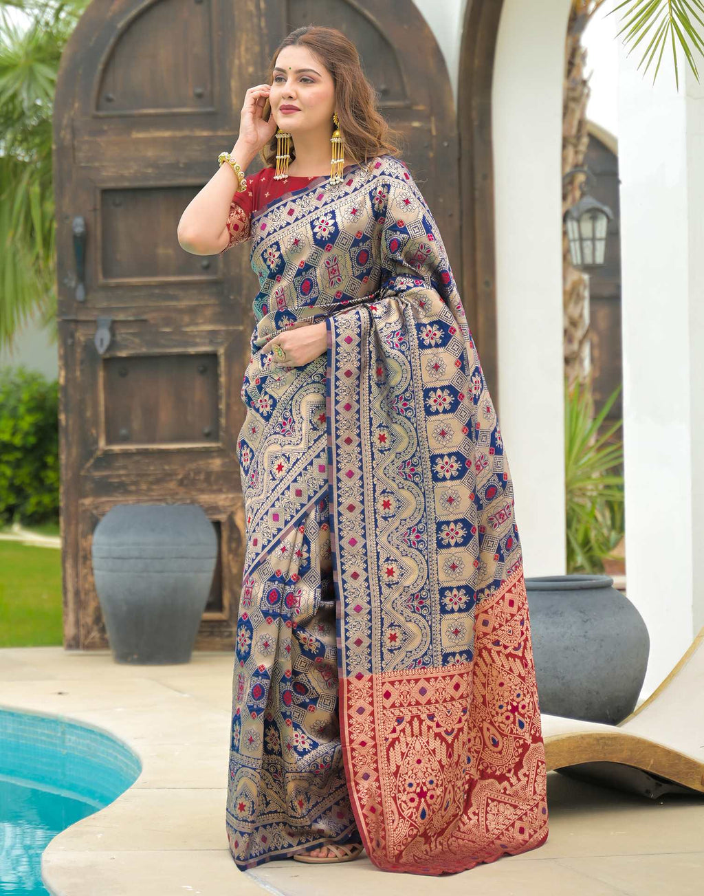 Blue Charmi Banarasi Silk Woven Saree