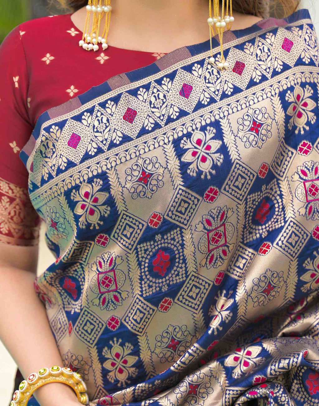 Blue Charmi Banarasi Silk Woven Saree