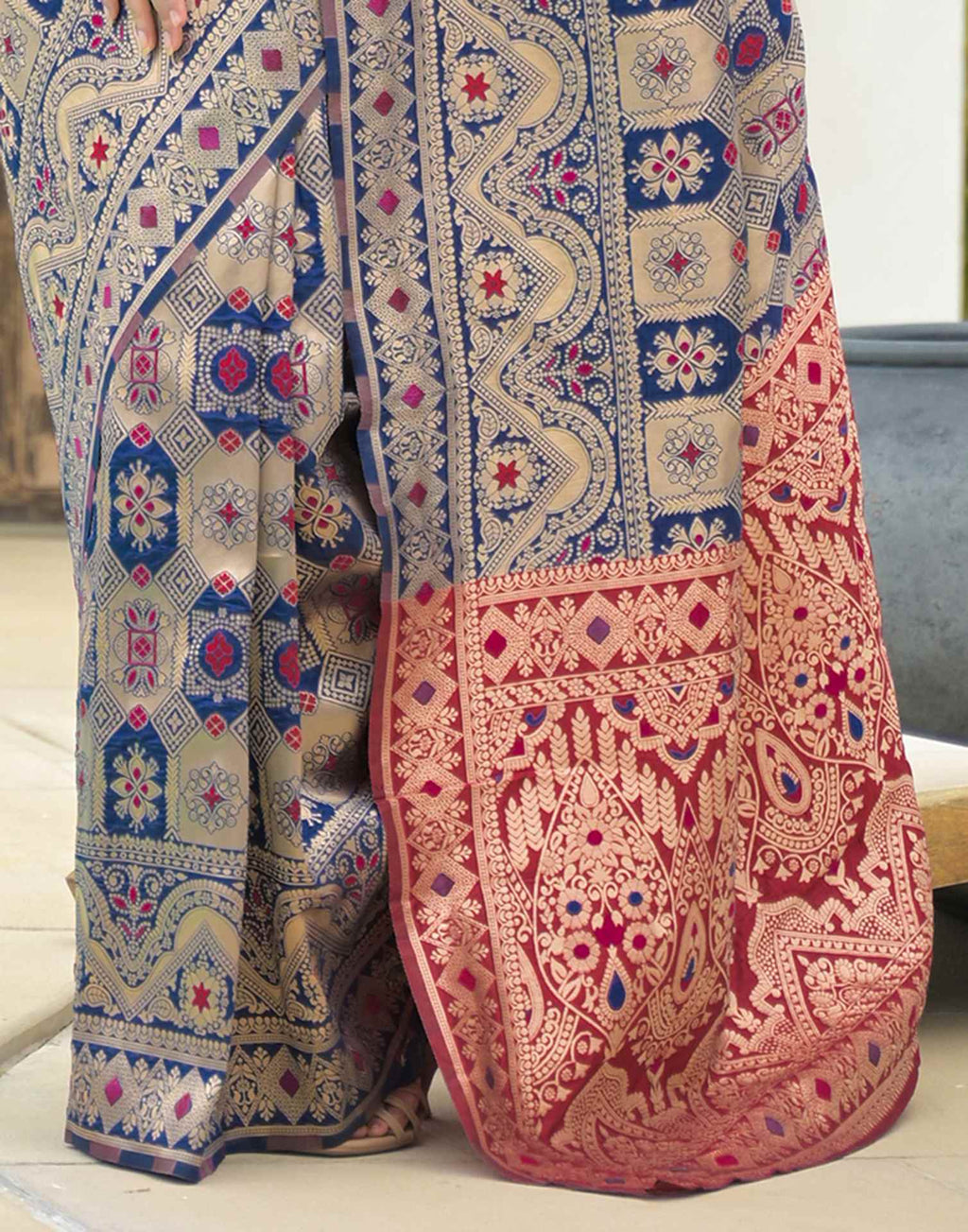 Blue Charmi Banarasi Silk Woven Saree