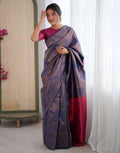 Blue Charmi Silk Woven Saree