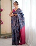 Blue Regal Silk Woven Saree