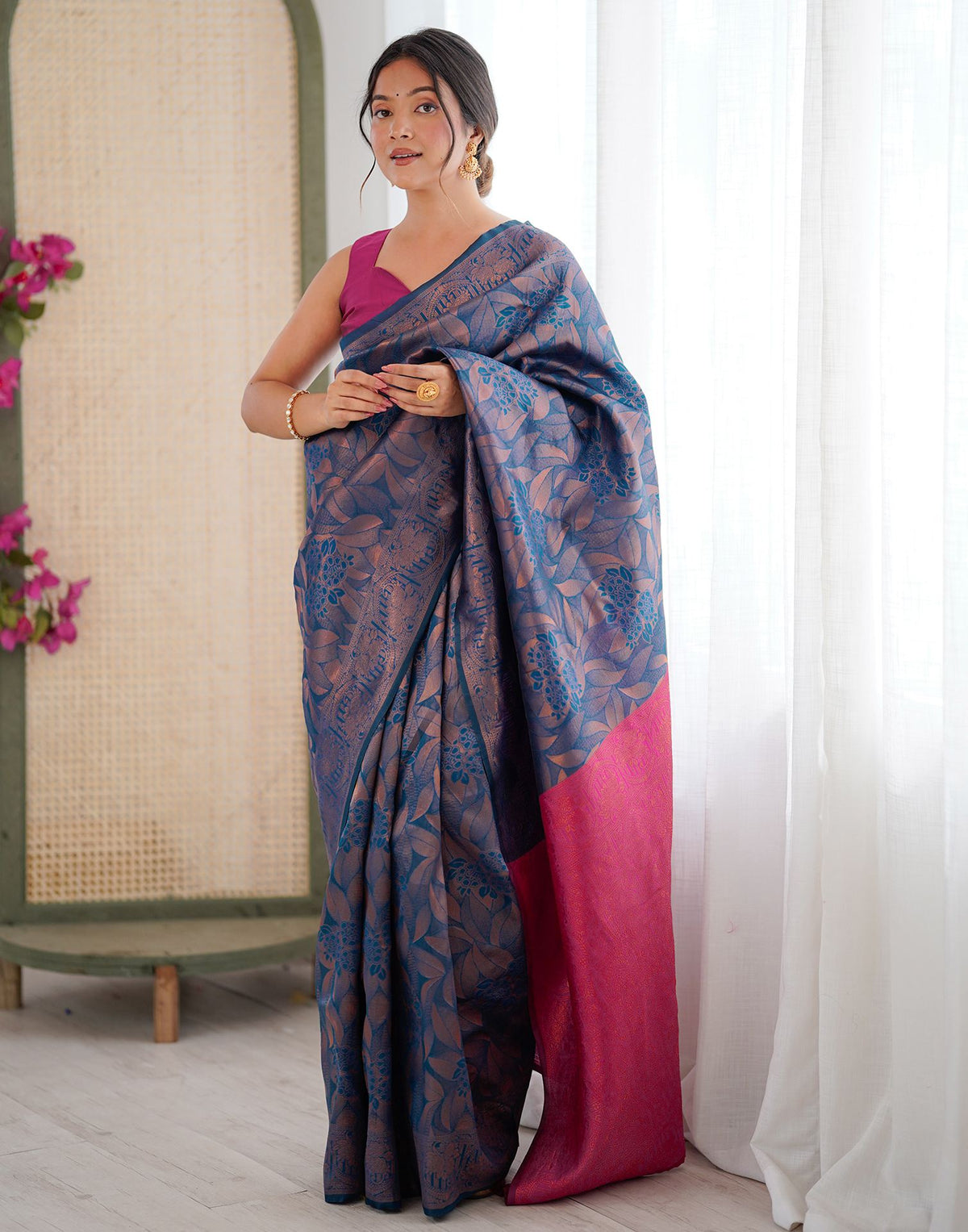 Blue Regal Silk Woven Saree