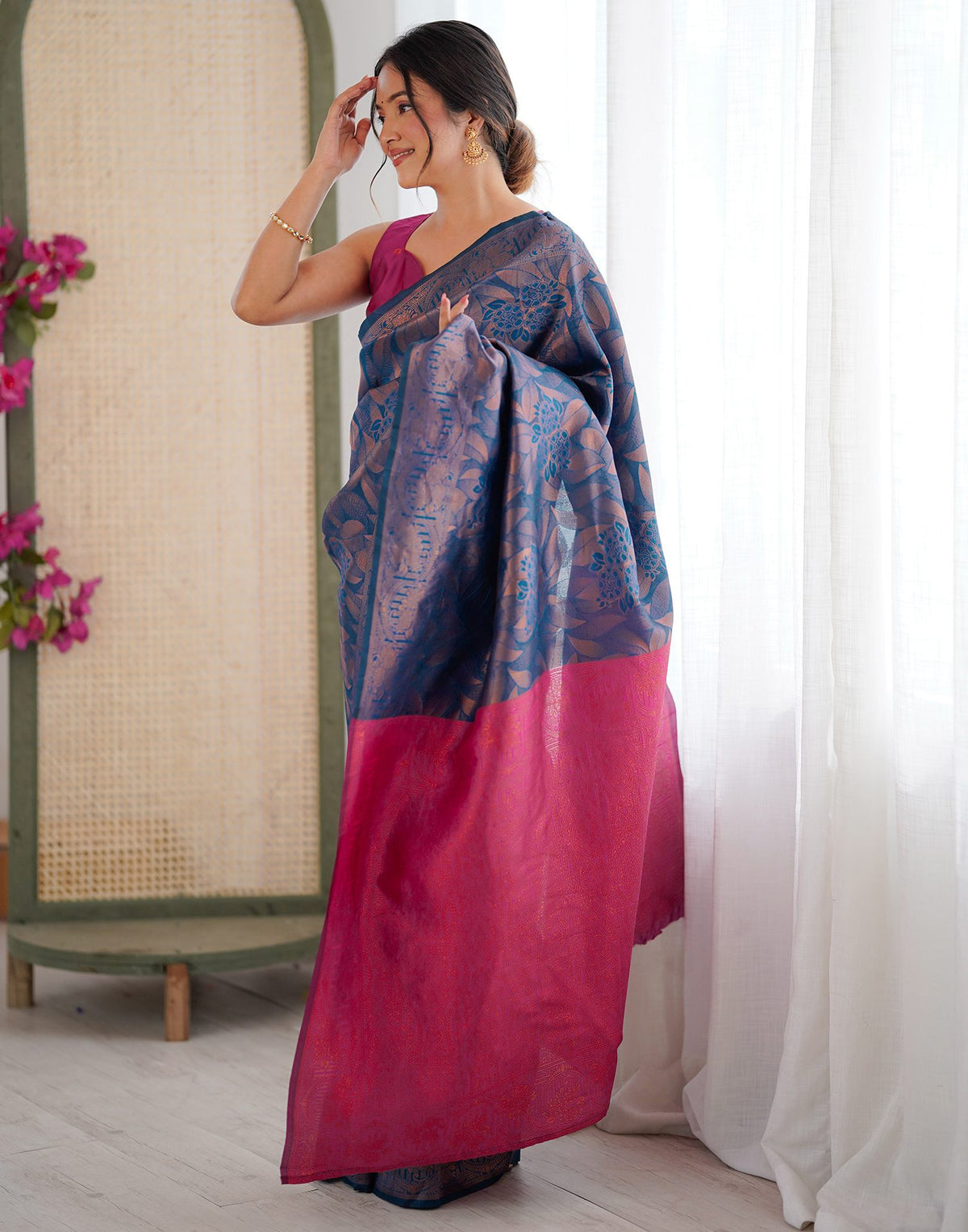 Blue Regal Silk Woven Saree