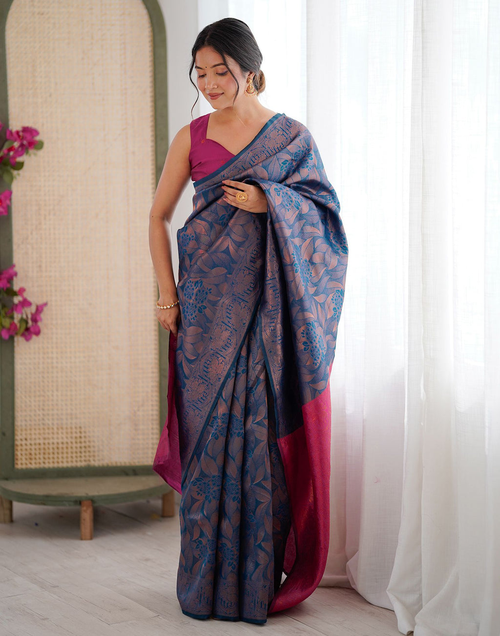 Blue Regal Silk Woven Saree