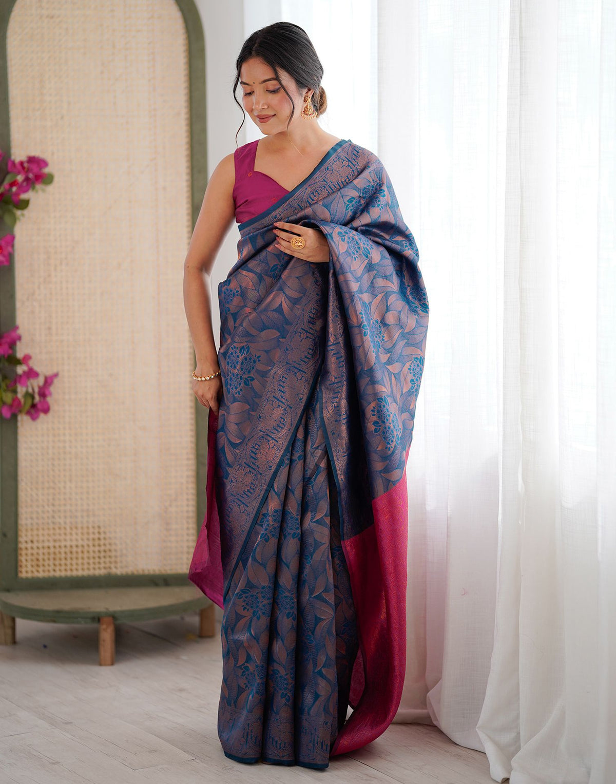 Blue Regal Silk Woven Saree