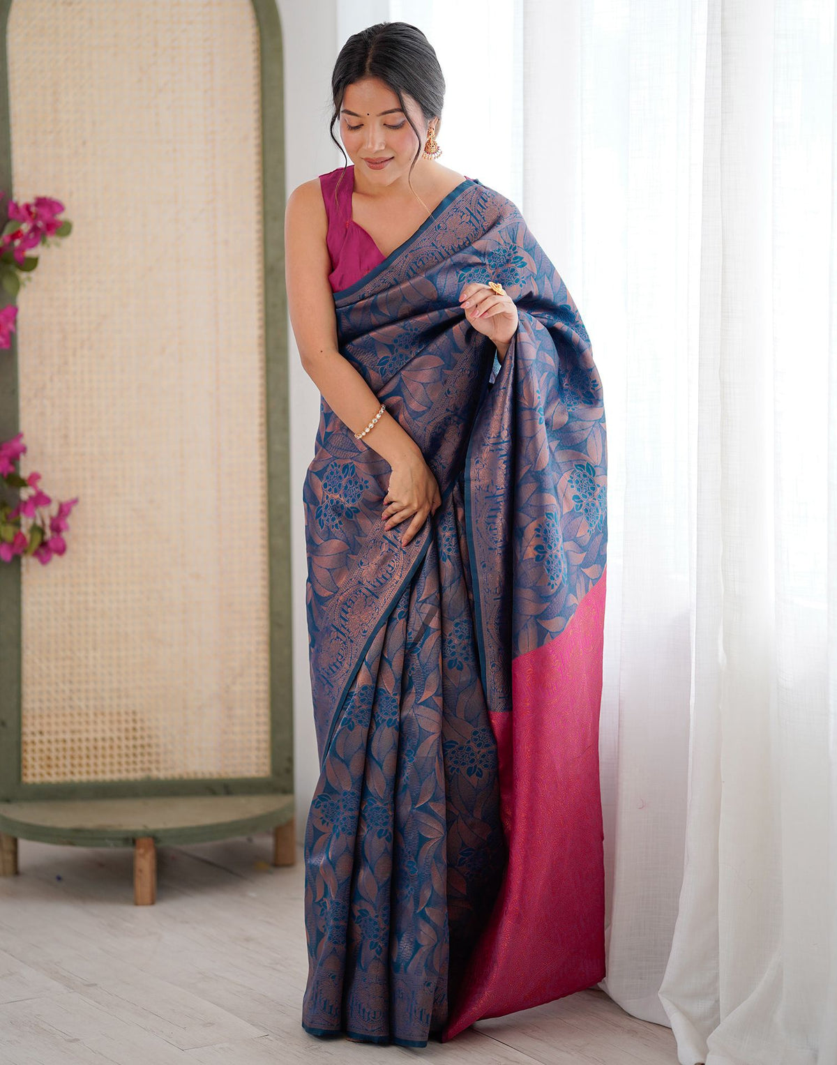 Blue Regal Silk Woven Saree