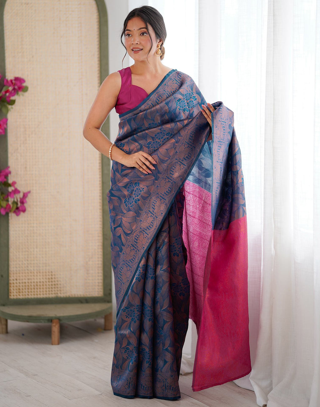 Blue Regal Silk Woven Saree