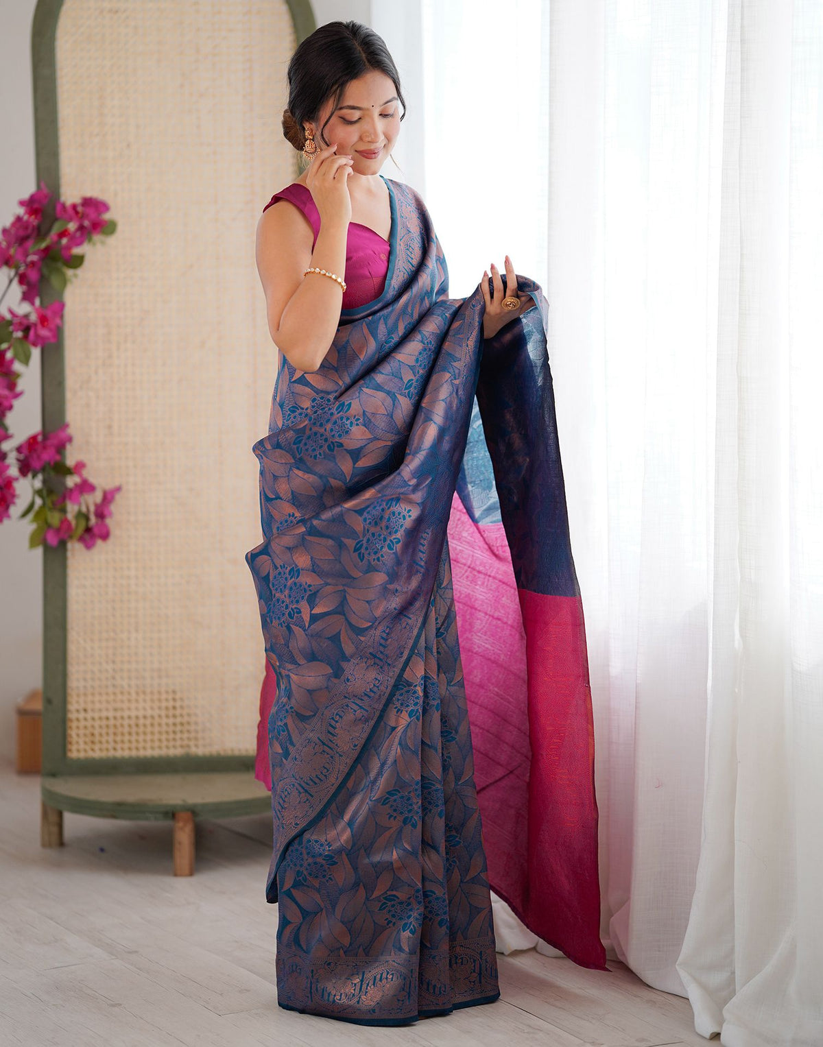 Blue Regal Silk Woven Saree
