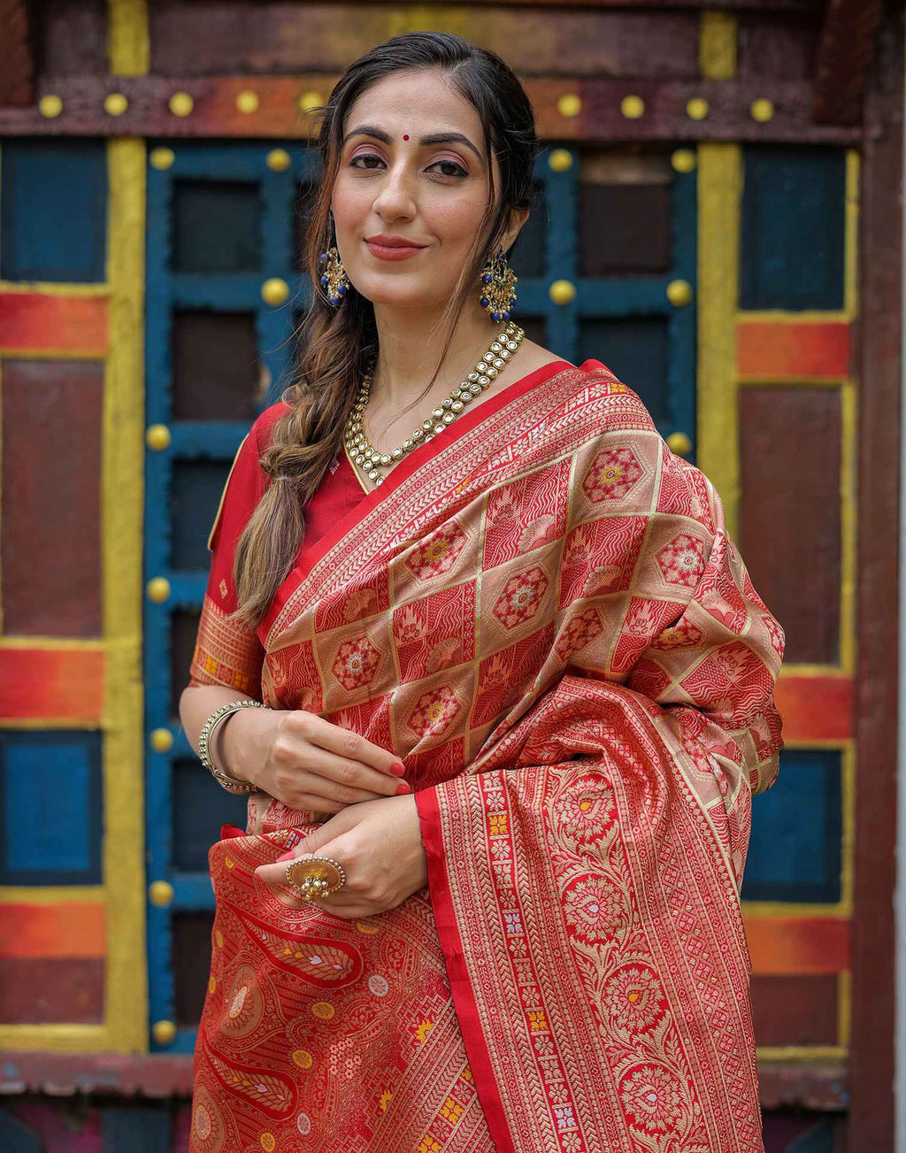 Red Classic Silk Woven Saree
