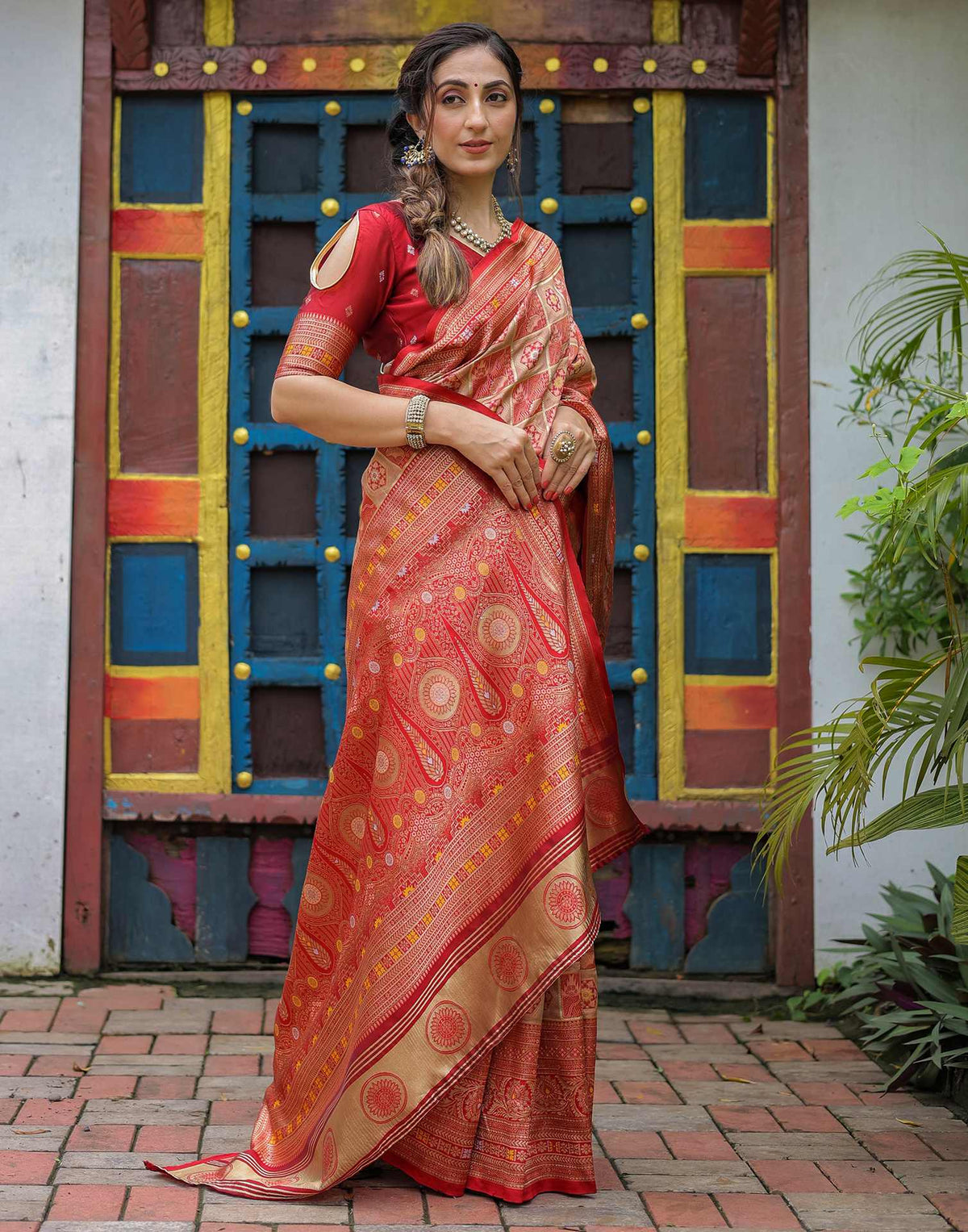 Red Classic Silk Woven Saree
