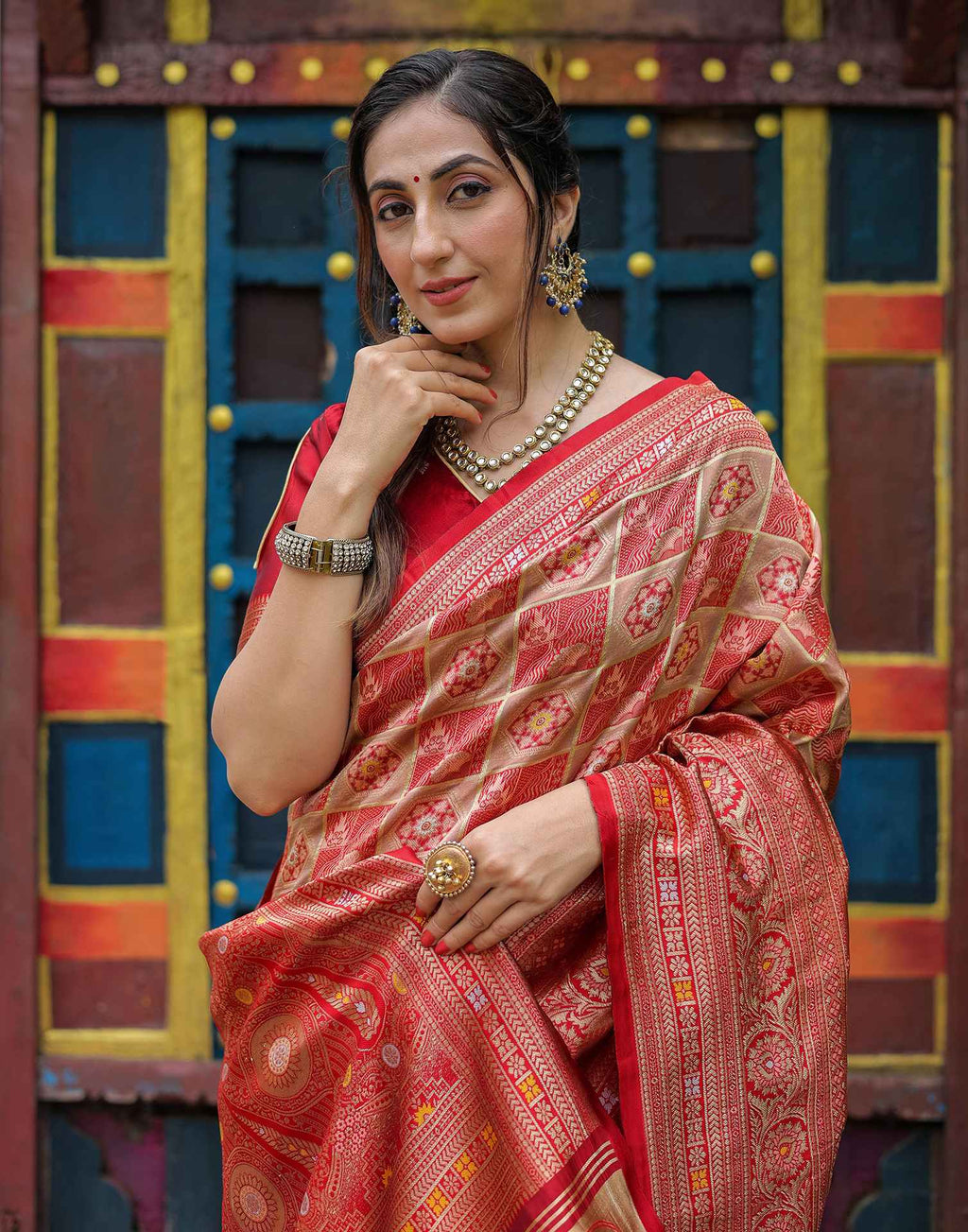 Red Classic Silk Woven Saree
