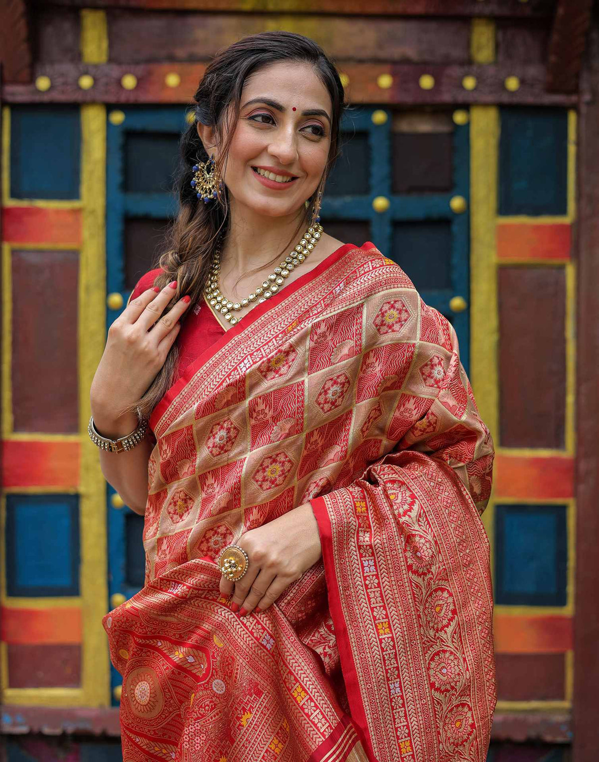Red Classic Silk Woven Saree