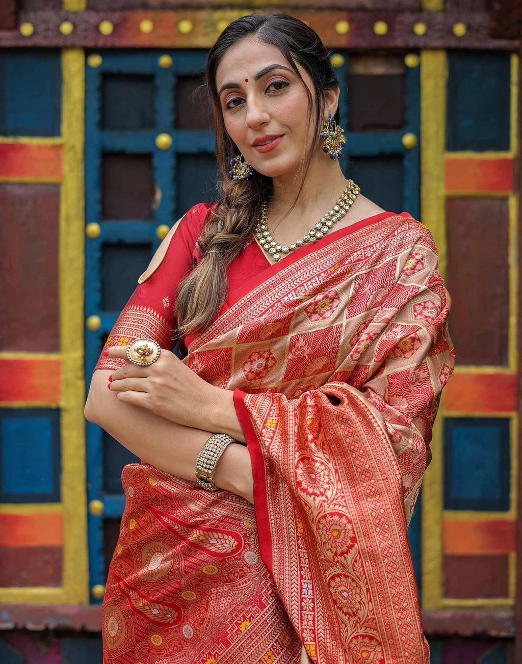 Red Classic Silk Woven Saree