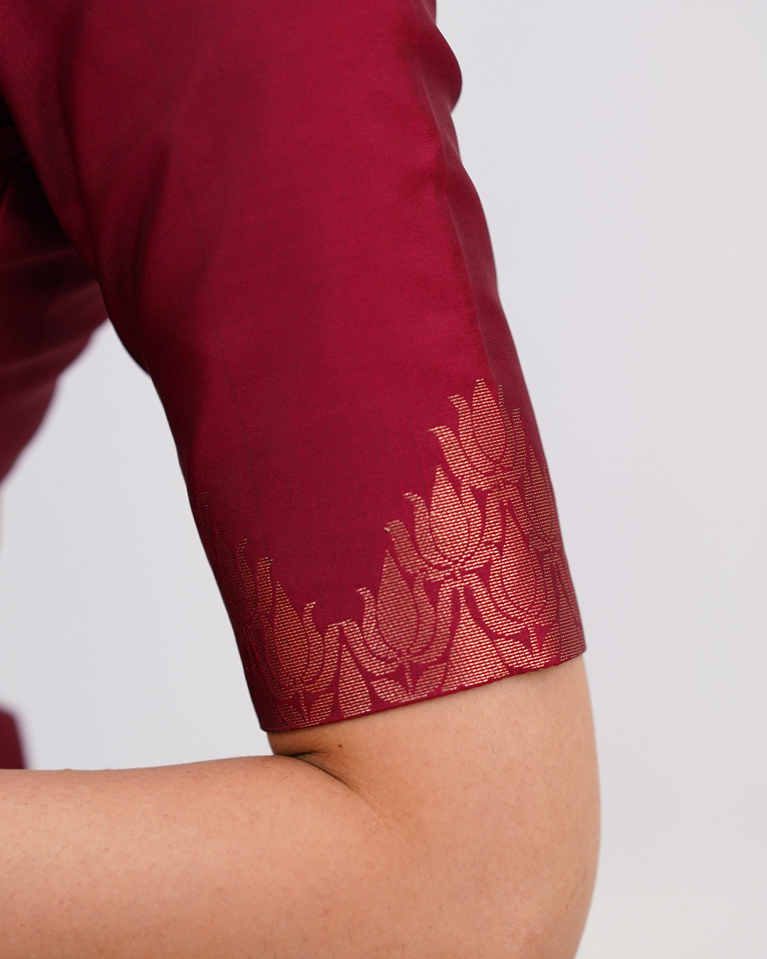 Premium Blended Silk Maroon Kurti Set