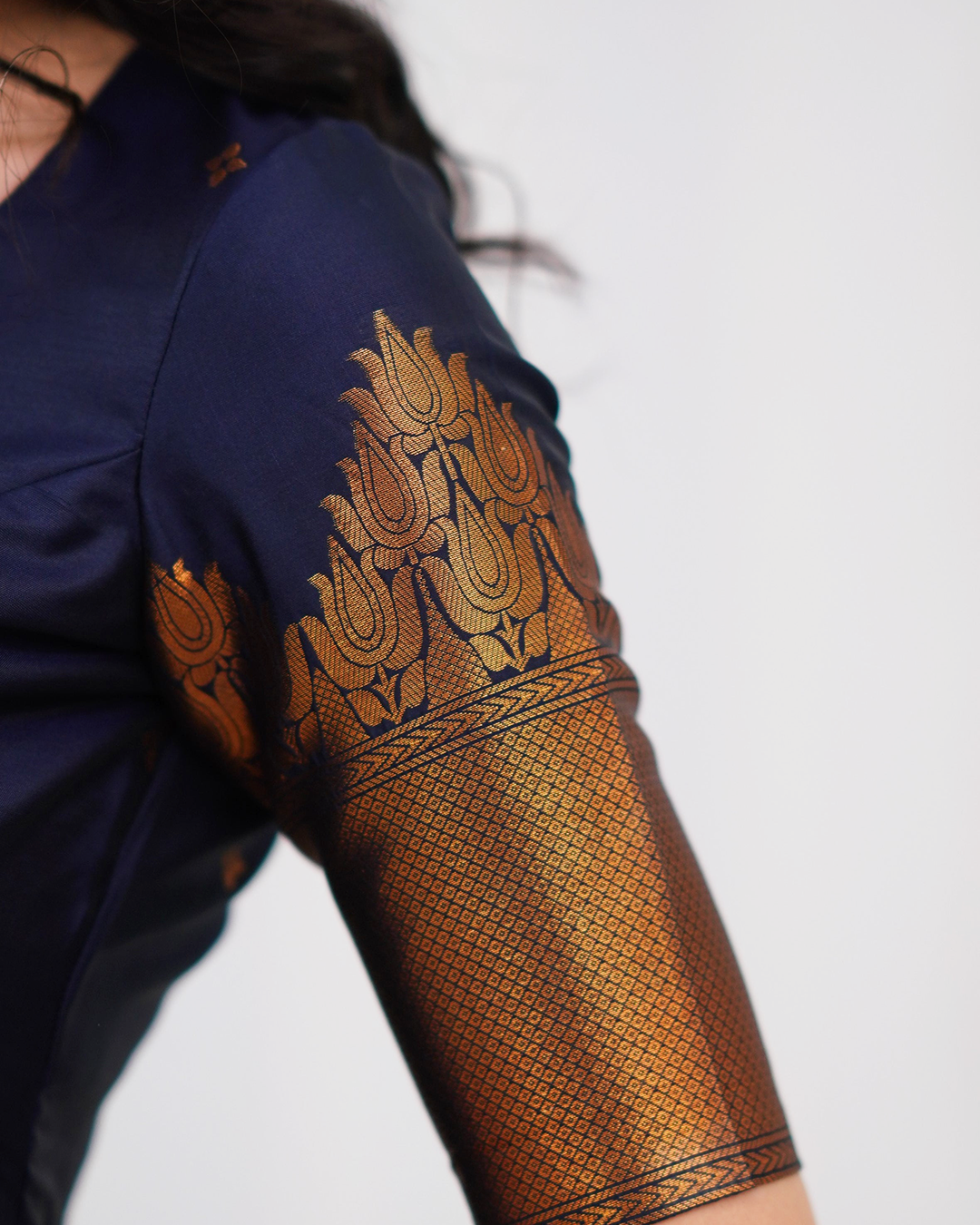 Premium Blended Silk Blue Kutri Set