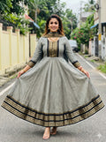 Kanchi Cotton Jacquard Embroidered Gown With Dupatta