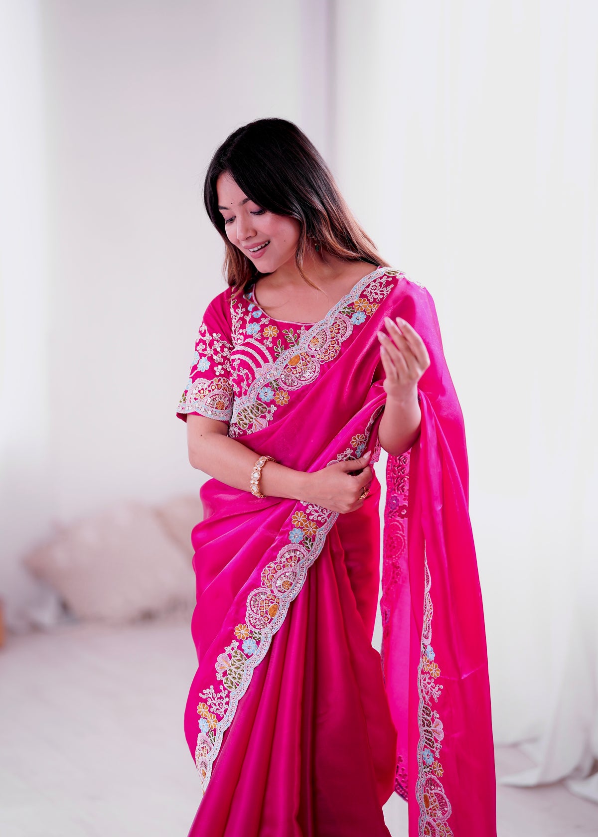 Jimmy Choo Embroidery Sequins Saree