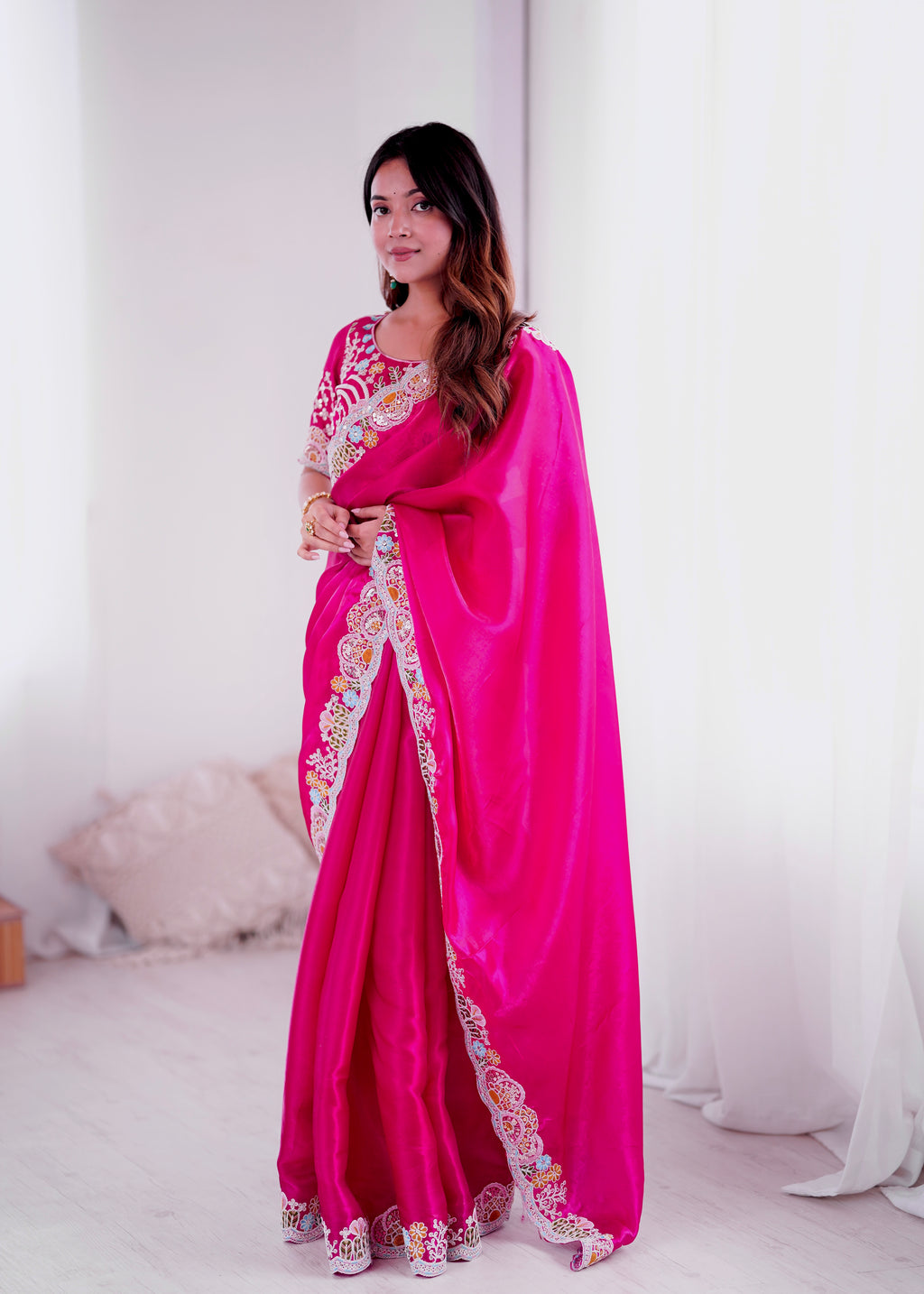 Jimmy Choo Embroidery Sequins Saree