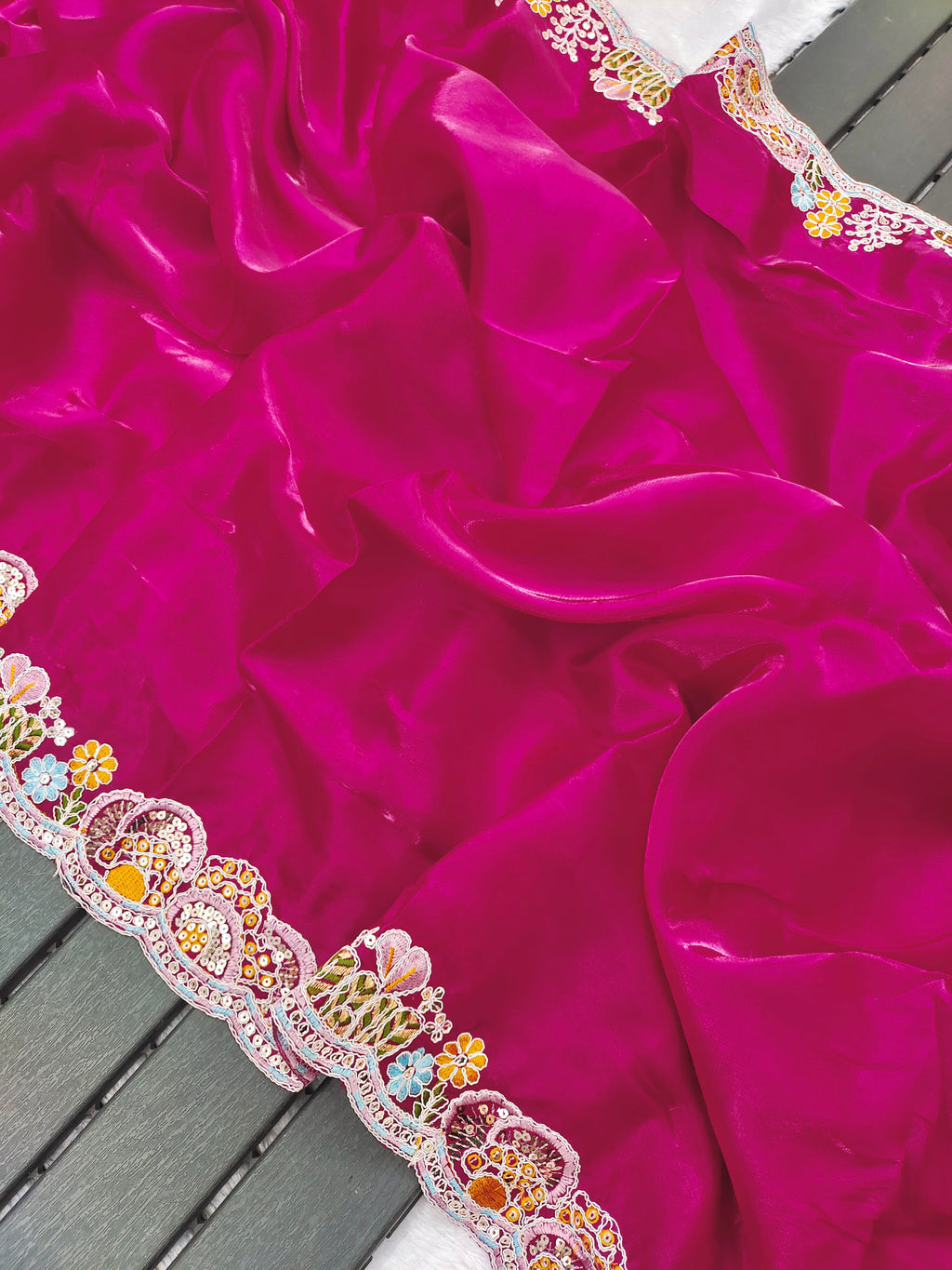 Jimmy Choo Embroidery Sequins Saree