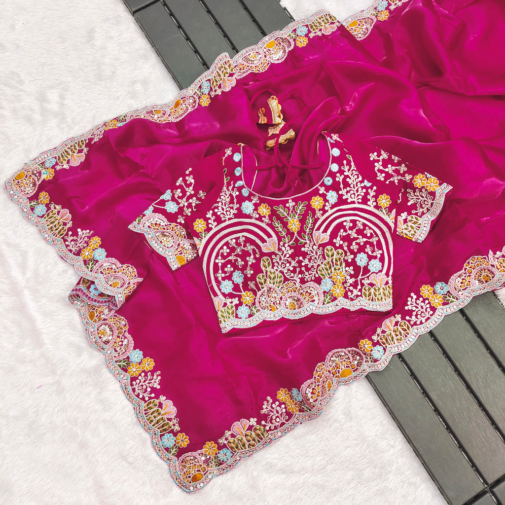 Jimmy Choo Embroidery Sequins Saree
