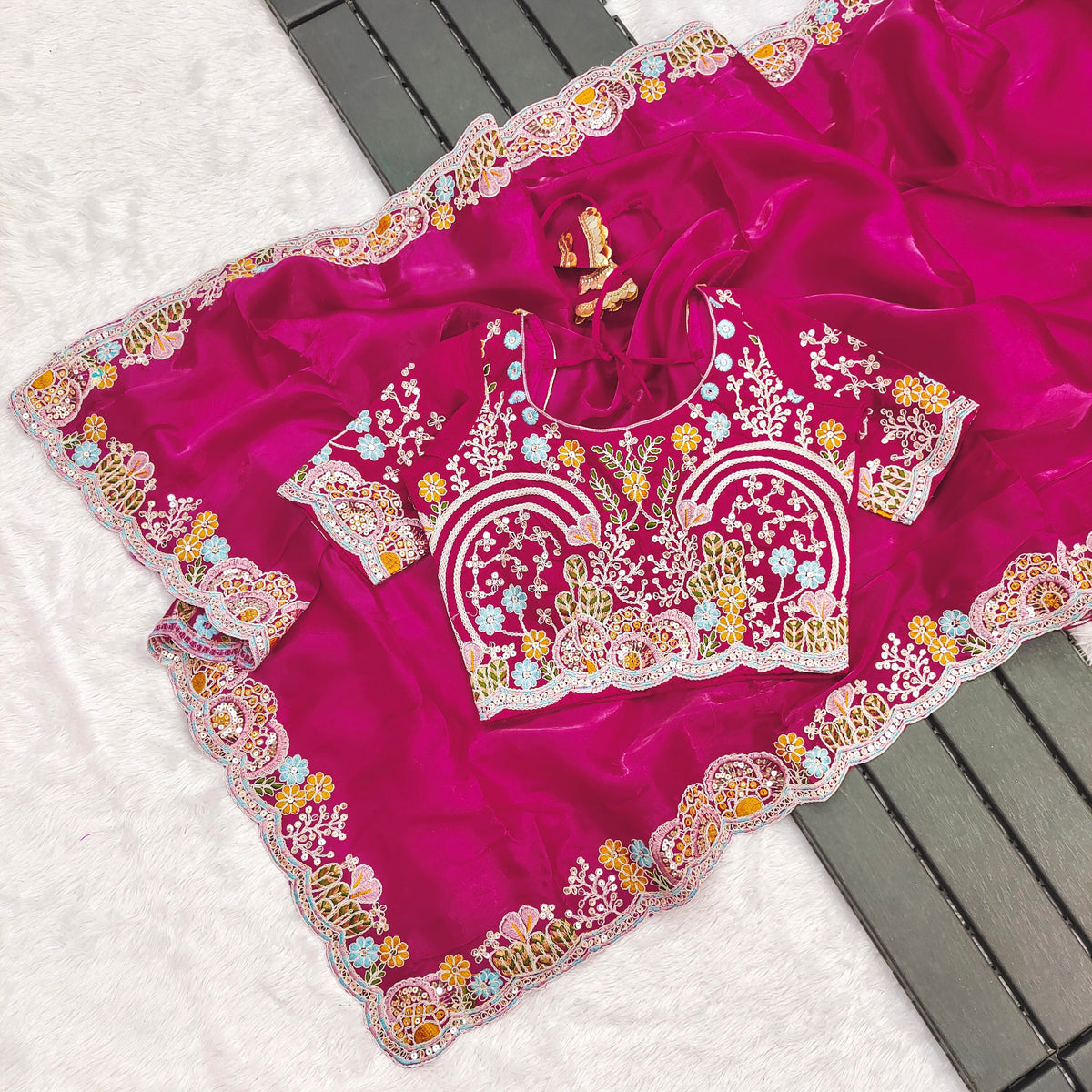 Jimmy Choo Embroidery Sequins Saree
