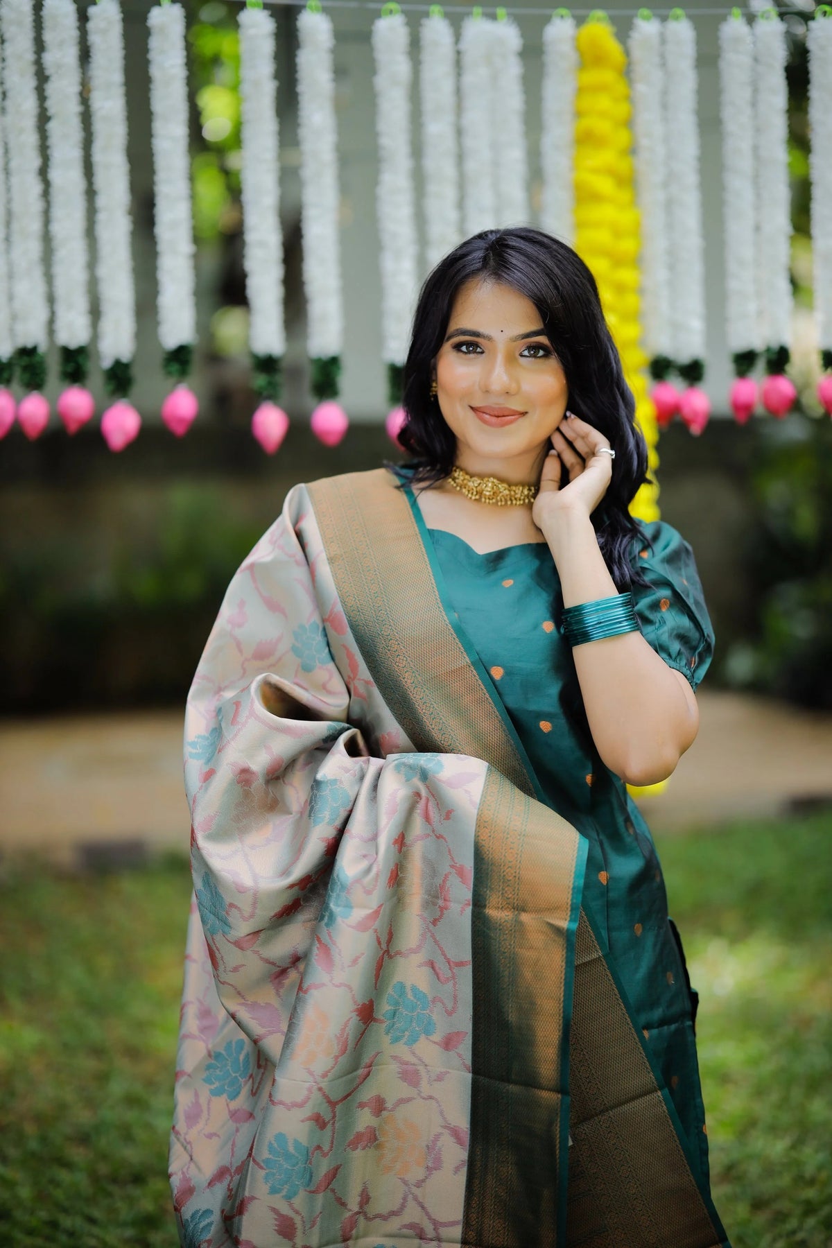 Cerulean Ujjwala Jacquard Kurta Pant Dupatta Set for Women