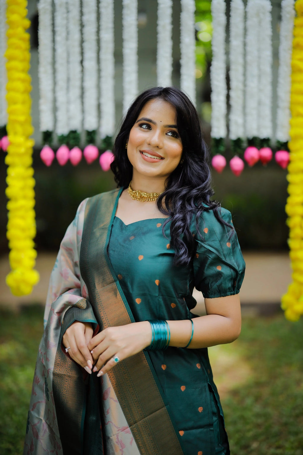 Cerulean Ujjwala Jacquard Kurta Pant Dupatta Set for Women