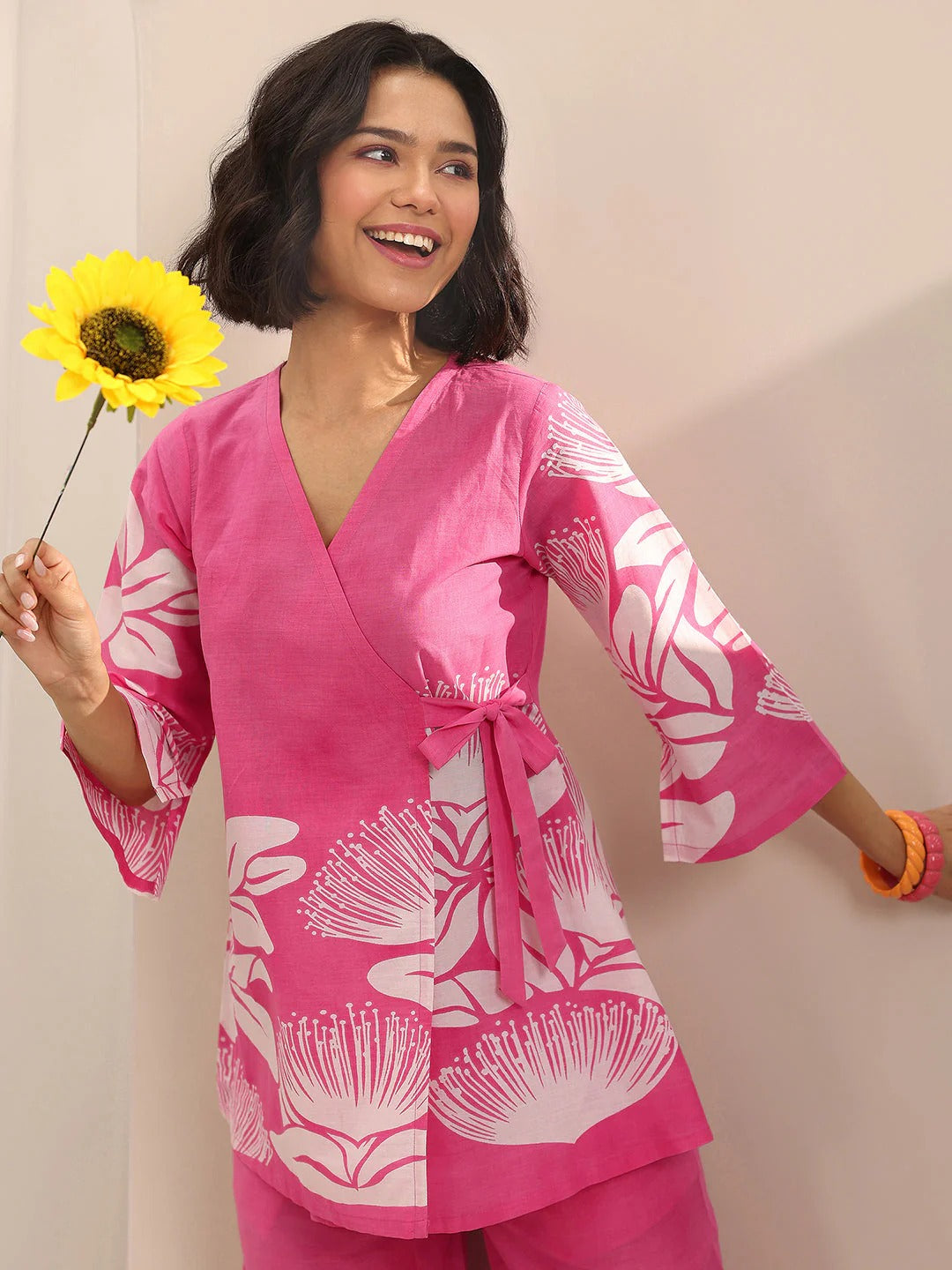 Pink Printed Cotton Co-Ord Sets