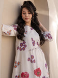 Off White Printed A Line Kurta Trouser set