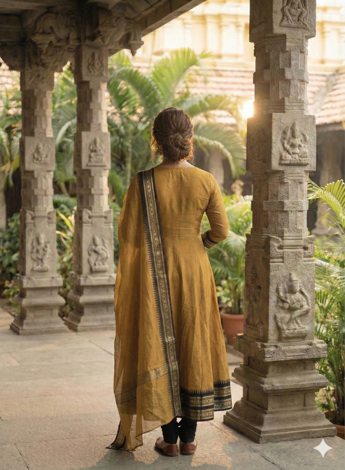 Kanchi Cotton Jacquard Embroidered Gown With Dupatta