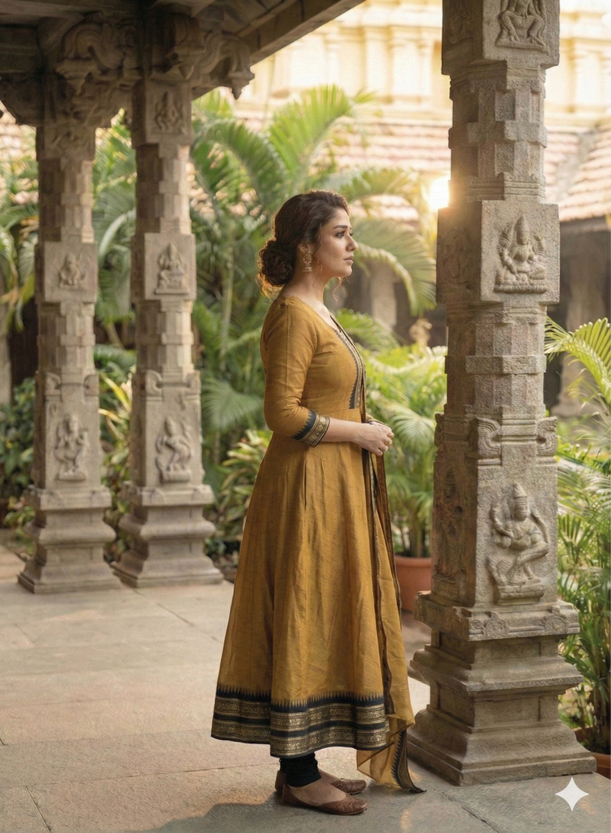 Kanchi Cotton Jacquard Embroidered Gown With Dupatta